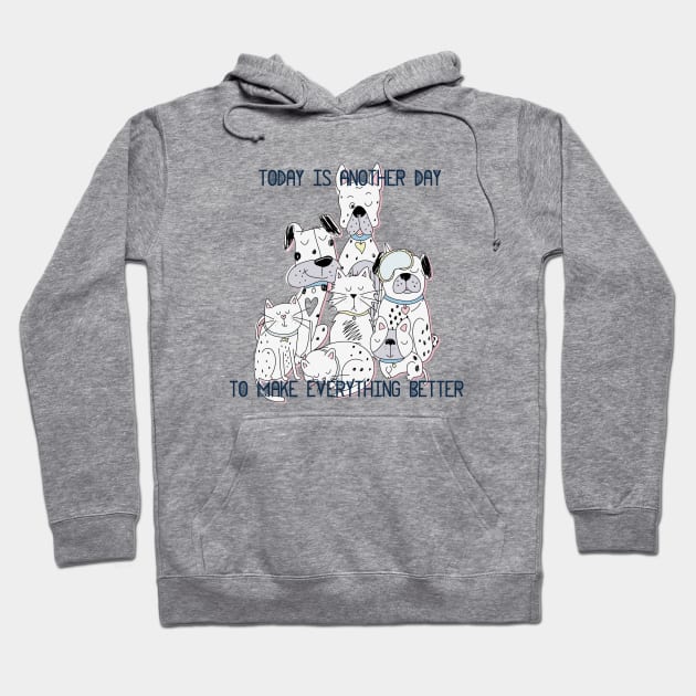 dog and cat love Hoodie by PASSIONANDPASSION